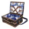 Cos pentru picnic, 2 persoane, albastru, alb, Everestus, CP04CK, lemn