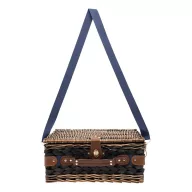   Cos pentru picnic, 2 persoane, albastru, alb, Everestus, CP04CK, lemn