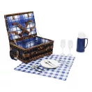Cos pentru picnic, 2 persoane, albastru, alb, Everestus, CP04CK, lemn