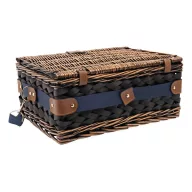   Cos pentru picnic, 2 persoane, albastru, alb, Everestus, CP04CK, lemn