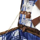 Cos pentru picnic, 2 persoane, albastru, alb, Everestus, CP04CK, lemn