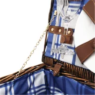   Cos pentru picnic, 2 persoane, albastru, alb, Everestus, CP04CK, lemn
