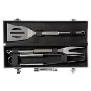 Trusa pentru barbeque 3 piese, argintiu, Everestus, UG08RT, otel inoxidabil, aluminiu