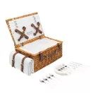 Cos pentru picnic, 4 persoane, maro, albastru, bej, Everestus, CP05MK, lemn