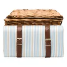 Cos pentru picnic, 4 persoane, maro, albastru, bej, Everestus, CP05MK, lemn