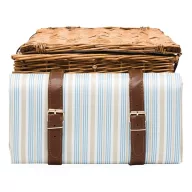   Cos pentru picnic, 4 persoane, maro, albastru, bej, Everestus, CP05MK, lemn
