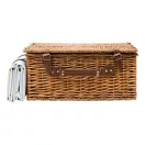 Cos pentru picnic, 4 persoane, maro, albastru, bej, Everestus, CP05MK, lemn