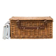   Cos pentru picnic, 4 persoane, maro, albastru, bej, Everestus, CP05MK, lemn