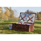 Cos pentru picnic, 4 persoane, maro, albastru, bej, Everestus, CP05MK, lemn