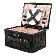   Cos de picnic din rachita, 2 persoane, maro, Everestus, CP03SK, lemn