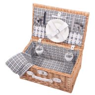   Cos picnic pentru 2 persoane, Everestus, 21OCT0335, 40 x 28 x 20 cm, Lemn, Maro