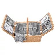   Cos picnic pentru 4 persoane, Everestus, 21OCT0336, 46 x 30 x 39 cm, Lemn, Maro