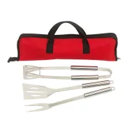   Set de gratar 3 piese, rosu, negru, Everestus, UG04SY, otel inoxidabil, plastic