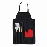   Set 4 accesorii gratar, Everestus, 21OCT0124, 43.5 x 60.5 cm, Poliester, Otel, Negru