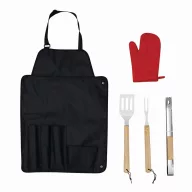   Set 4 accesorii gratar, Everestus, 21OCT0124, 43.5 x 60.5 cm, Poliester, Otel, Negru