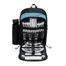 Rucsac picnic pentru 4 persoane, 2410E23208, Everestus, 43 x 37 x 19 cm, Poliester, Negru, Turcoaz