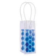   Geanta termoizolanta pentru sticla, Everestus, 42FEB232187, 10x10x25 cm, PVC, Albastru, Transparent