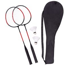  Set badminton, Everestus, 42FEB230695, 2, 66x21x2.7 cm, Fier, Plastic, Negru, Rosu
