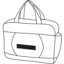 Geanta de documente cu buzunar frontal, 38x28x9.5 cm, Everestus, 20SEP1107, Poliester, Negru, Rosu