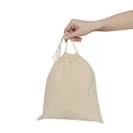   Saculet cu snur, Everestus, 2601E12702, 25x30 cm, Bumbac, Bej