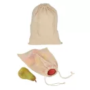 Saculet pentru fructe si legume, 21MAR1519, 25x30 cm, Everestus, Bumbac, Bej