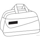 Geanta sport cu bretea de umar ajustabila, Everestus, 20IAN1315, Negru, Portocaliu, Poliester 600D