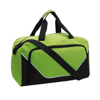   Geanta sport cu buzunar frontal, Everestus, 20IAN1310, Negru, Verde, Poliester 600D