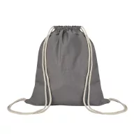   Saculet cu snur, Everestus, 2601E12698, 37x41 cm, Bumbac, Gri