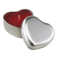   Lumanare parfumata vanilie, forma de inimioara, Everestus, LPD24, metal, rosu, argintiu