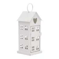   Felinar cu design de Craciun, 2410E25406, Everestus, 8 x 8 x 18 cm, Fier, Alb