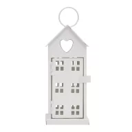   Felinar cu design de Craciun, 2410E25406, Everestus, 8 x 8 x 18 cm, Fier, Alb