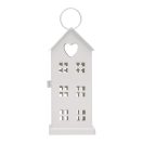 Felinar cu design de Craciun, 2410E25406, Everestus, 8 x 8 x 18 cm, Fier, Alb