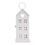   Felinar cu design de Craciun, 2410E25406, Everestus, 8 x 8 x 18 cm, Fier, Alb