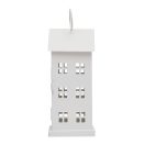 Felinar cu design de Craciun, 2410E25406, Everestus, 8 x 8 x 18 cm, Fier, Alb