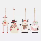 Ornament pentru bradul de Craciun, 2401E14419, Everestus, 8x11.5x0.4 cm, Lemn, Multicolor