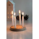 Ornament advent cu 4 lumanari de Craciun, 2410E25403, Everestus, ø12 cm, Lemn, Alb, Maro
