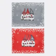   Servete de masa cu design de Craciun, 2401E14470, Everestus, 43x33 cm, Poliester, Rosu