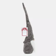   Gnom de Craciun, 2401E14390, Everestus, Ø7x29 cm, Poliester, Polipropilena, Gri