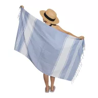   Prosop de plaja, 2502E14131, Everestus, 90 x 160 cm, Bumbac, Poliester, Alb, Albastru