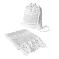   Prosop de plaja, 2502E14132, Everestus, 90 x 160 cm, Bumbac, Poliester, Alb, Gri