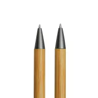   Set instrumente de scris, 2410E24671, Everestus, 14 cm, Bambus, Argintiu, Maro