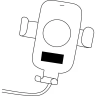   Suport telefon auto, Everestus, 22FEB0836, 5.5x8.2 cm, Plastic, Negru