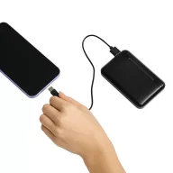   Baterie externa 5000 mAh, USB-C, USB-A, Micro USB, 2502E14936, Everestus, 9.8 x 6.4 x 1.6 cm, Plastic, Negru
