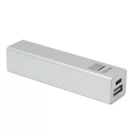   Baterie externa 2600 mAh, 2502E14933, Everestus, 9.4 x 2.2 x 2.2 cm, Aluminiu, Argintiu