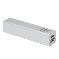   Baterie externa 2600 mAh, 2502E14933, Everestus, 9.4 x 2.2 x 2.2 cm, Aluminiu, Argintiu