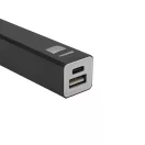 Baterie externa 2600 mAh, 2502E14934, Everestus, 9.4 x 2.2 x 2.2 cm, Aluminiu, Negru