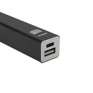   Baterie externa 2600 mAh, 2502E14934, Everestus, 9.4 x 2.2 x 2.2 cm, Aluminiu, Negru