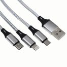 Cablu de incarcare, 2401E14302, Everestus, 120 cm, Metal, Poliester, Argintiu