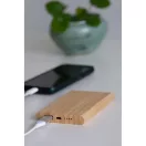 Powerbank 4000 mAh, USB-C, 2401E14296, Everestus, 11x8x1.5 cm, Bambus, Maro
