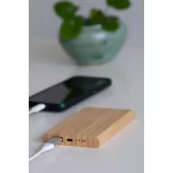   Powerbank 4000 mAh, USB-C, 2401E14296, Everestus, 11x8x1.5 cm, Bambus, Maro